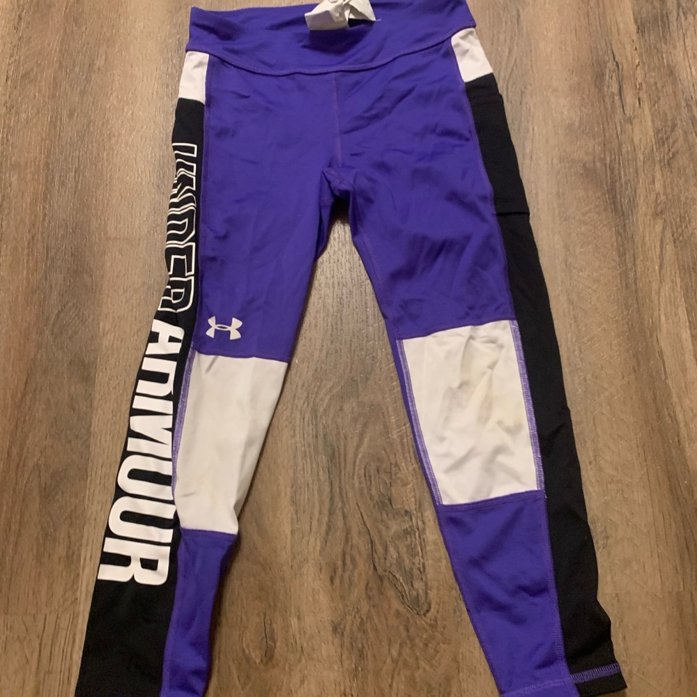 Girls dark blue under armor leggings